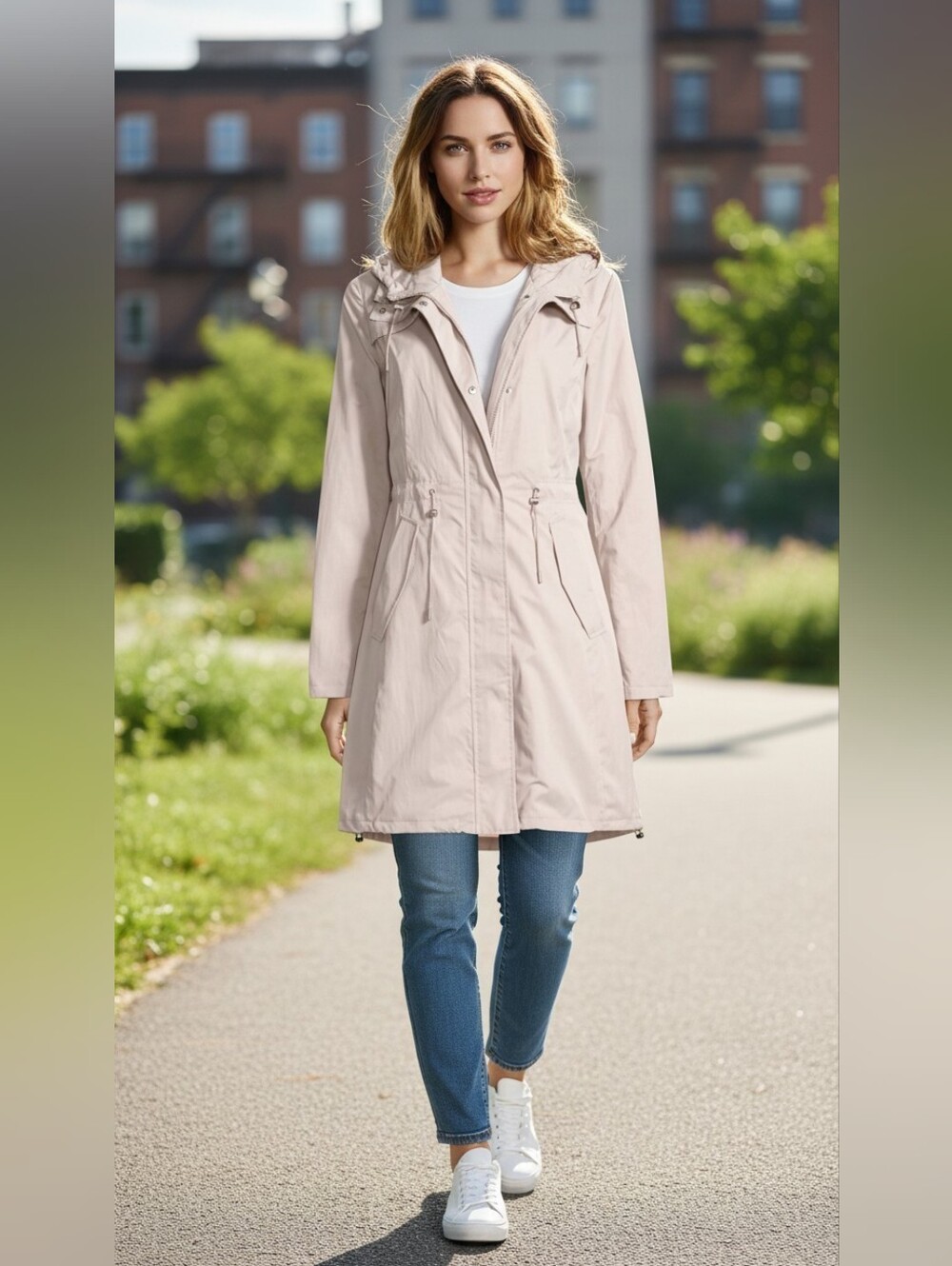 Tahari Macrame Adele Anorak Tailored Glam Trench Coat Fall Designer Rain